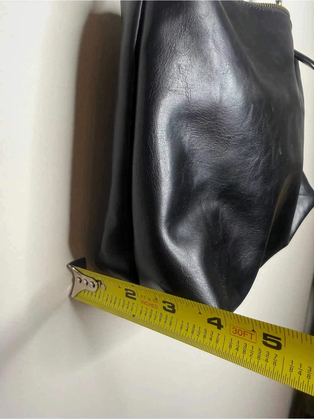 Joy Susan Black Leather Shoulder Bag with Gold Hardware